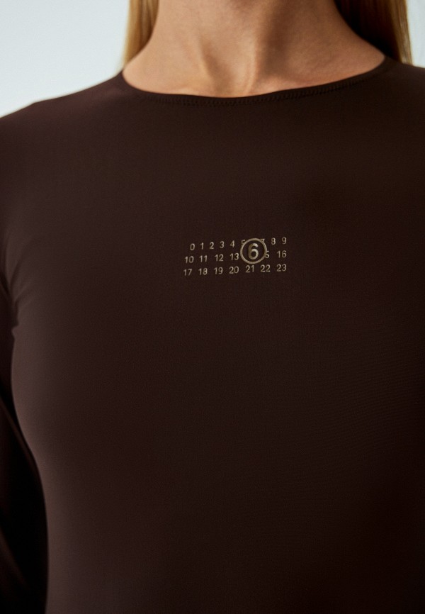 Боди MM6 Maison Margiela коричневый, размер 42, фото 4