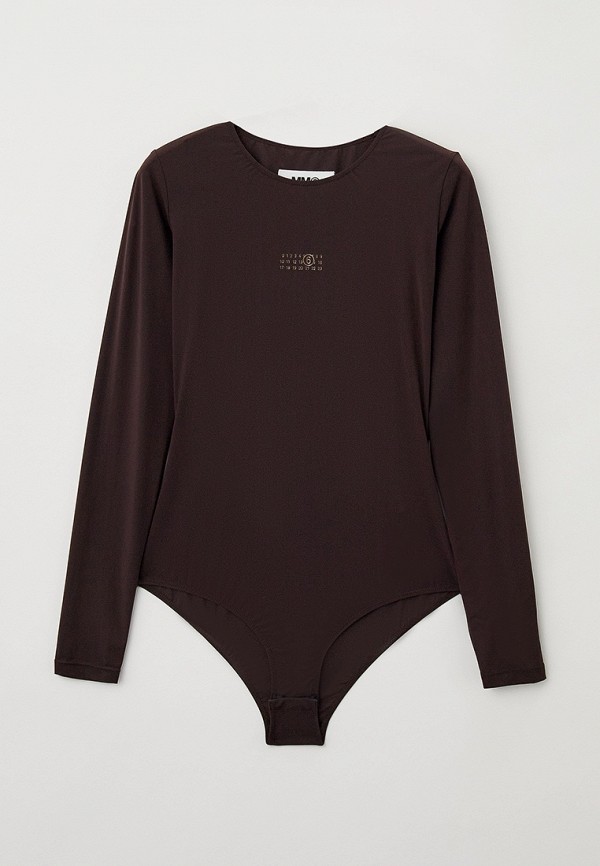 Боди MM6 Maison Margiela коричневый, размер 42, фото 5