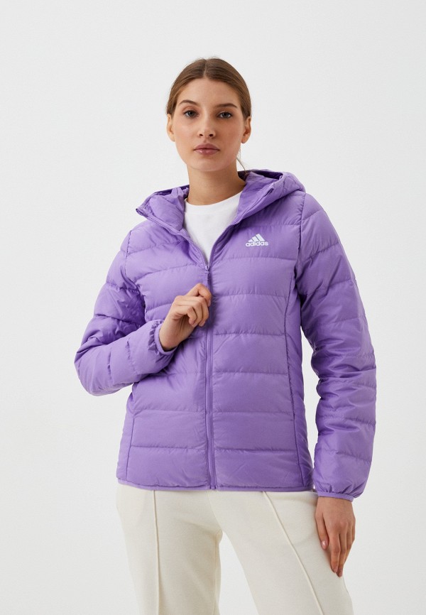 Пуховик adidas фиолетового цвета