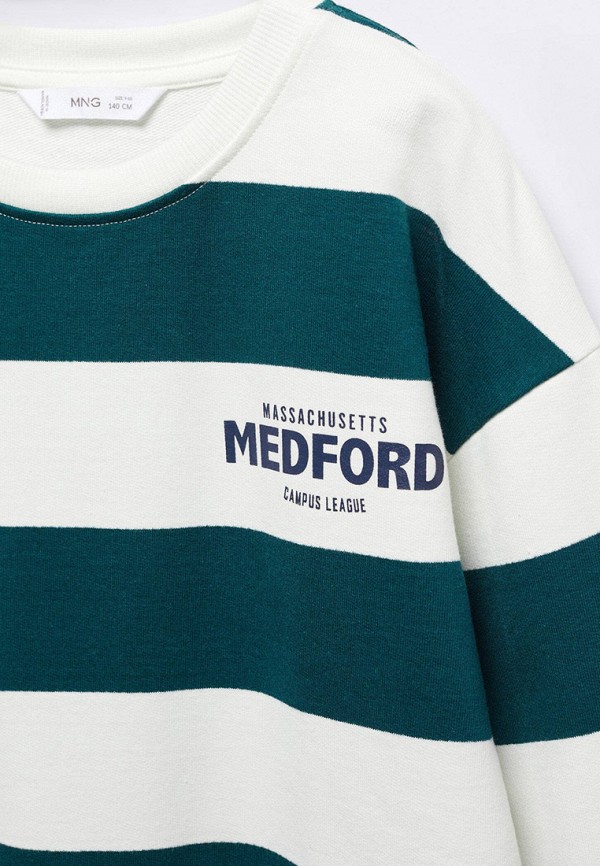 Свитшот Mango Kids бирюзовый, размер 116, фото 4