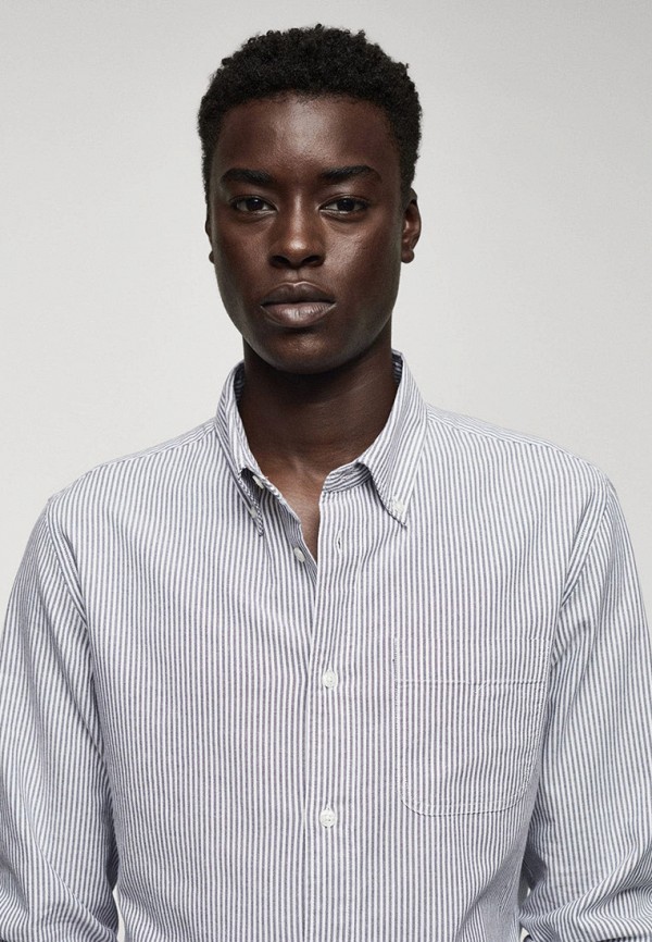 Рубашка Mango Man серый, размер 48, фото 4