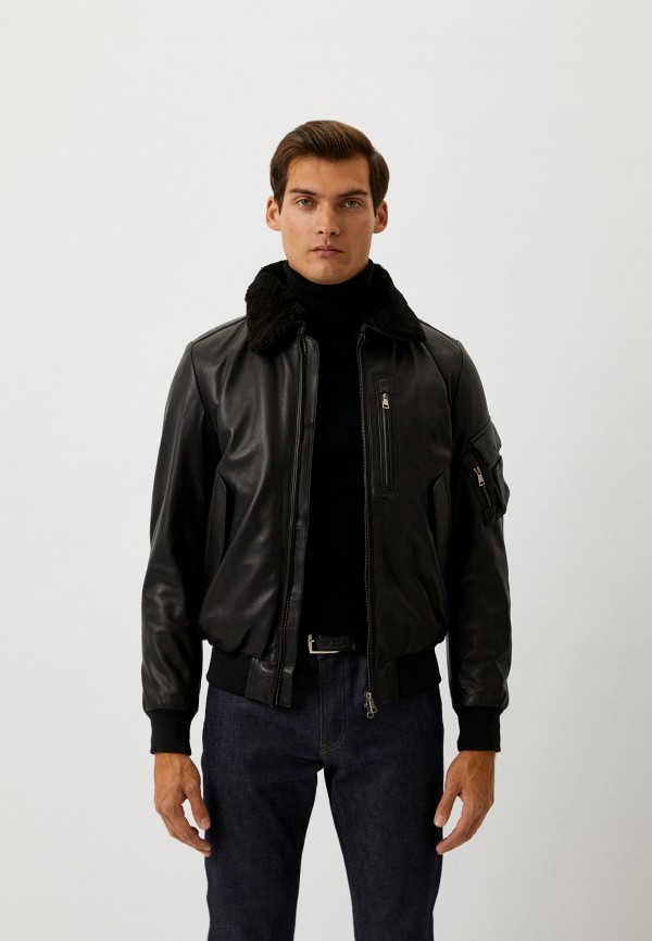 

Куртка кожаная утепленная Blouson, Черный, Aviator