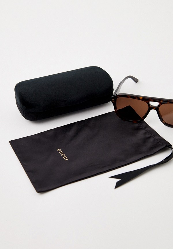 Очки солнцезащитные Gucci коричневый, размер 57, фото 4