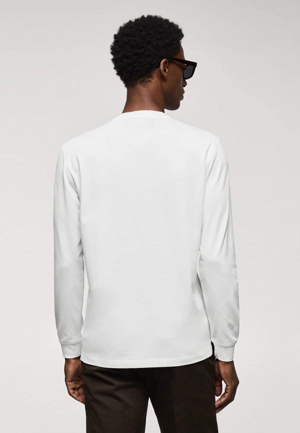 Лонгслив Mango Man белый, размер 50, фото 3