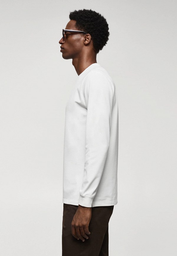 Лонгслив Mango Man белый, размер 50, фото 5