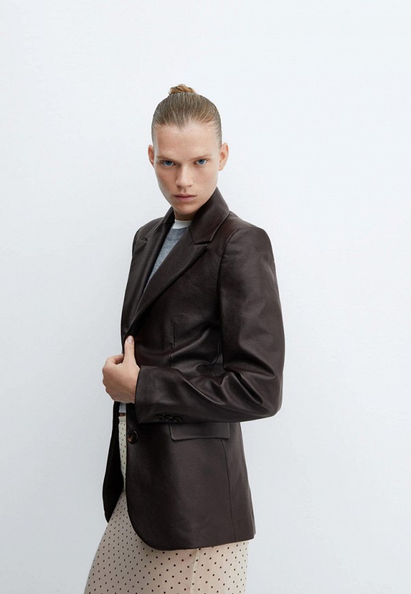 Жакет Mango коричневый, размер 38, фото 5