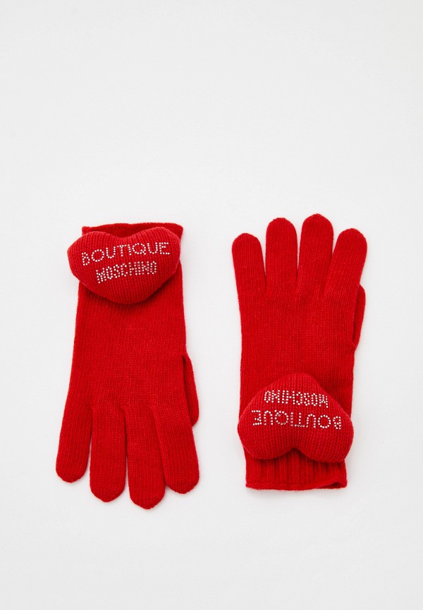 Перчатки Boutique Moschino красного цвета