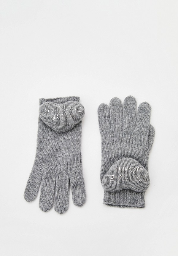 Перчатки Boutique Moschino серого цвета