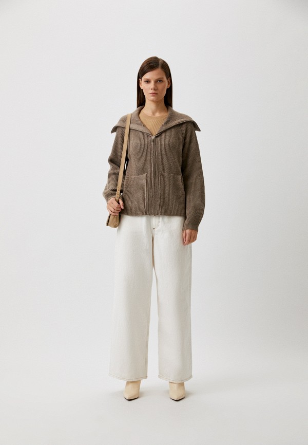 Кардиган Pietro Brunelli Milano коричневый, размер 46, фото 2