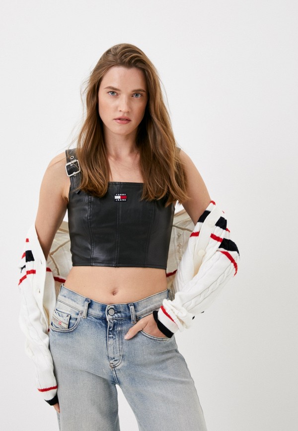 Топ Tommy Jeans черного цвета