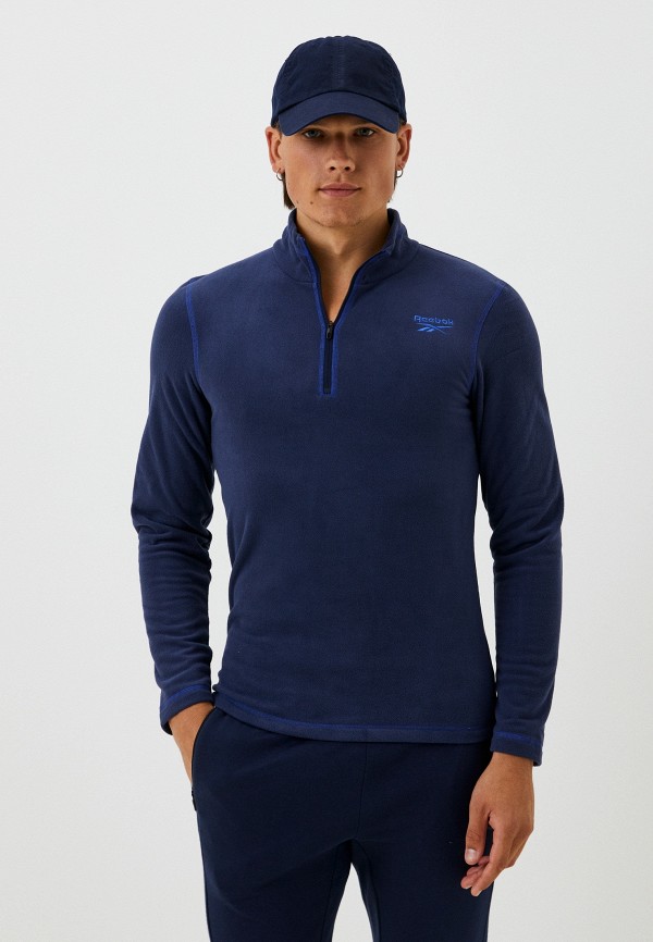 

Олимпийка Reebok, Синий, OUTERWEAR FLEECE QUARTER-ZIP