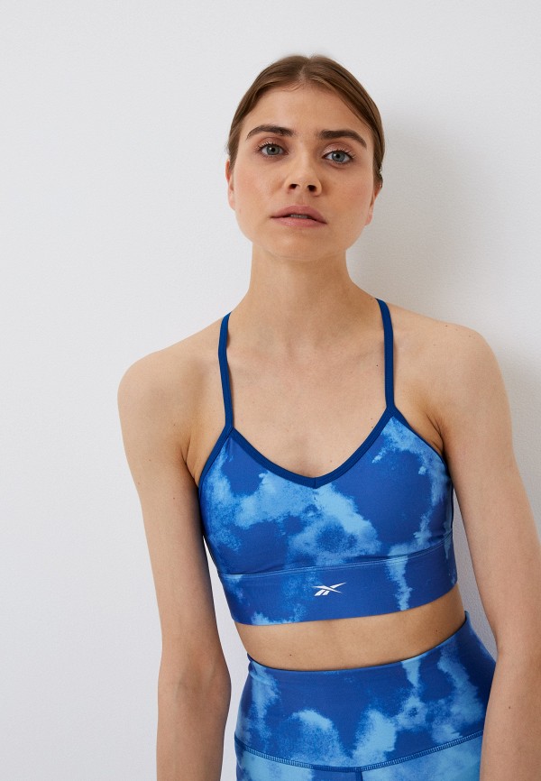 

Топ спортивный Reebok, Синий, ID TRAIN PRINTED SPORTS BRA