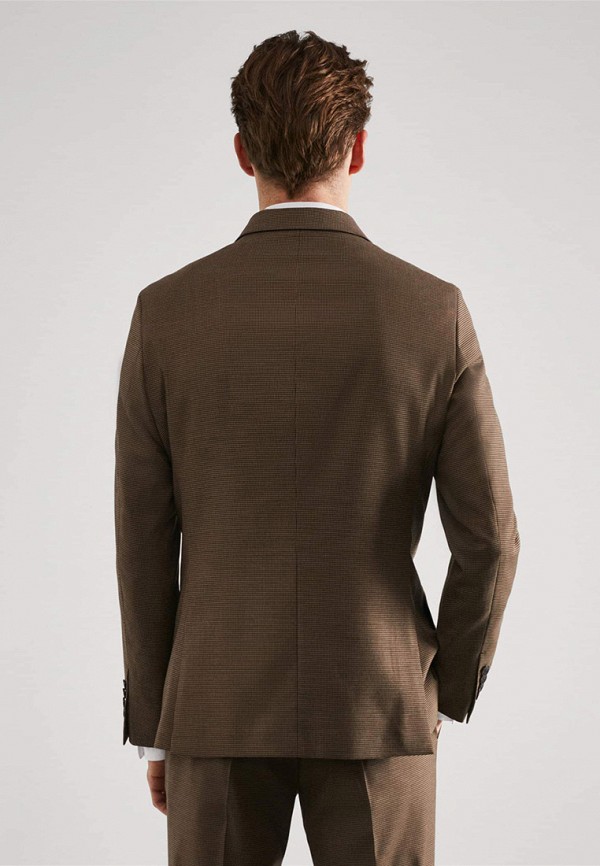 Пиджак Mango Man коричневый, размер 54, фото 3