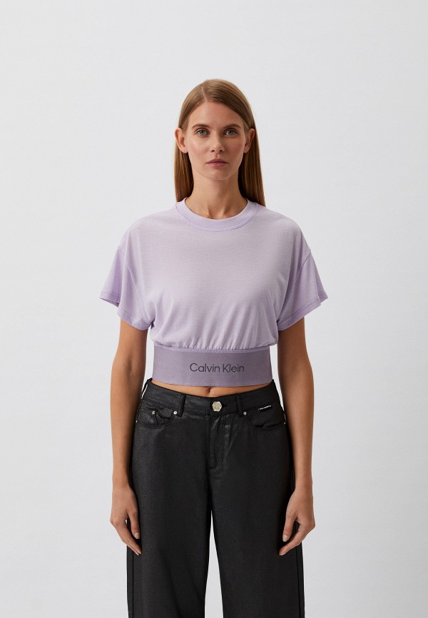 

Топ спортивный Calvin Klein, Фиолетовый, ICON PW - SS T-Shirt