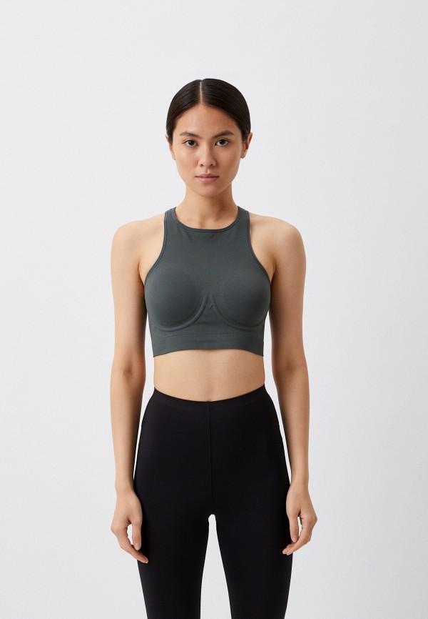 

Топ спортивный Calvin Klein, Зеленый, Essentials WO - Medium Support Sports Bra