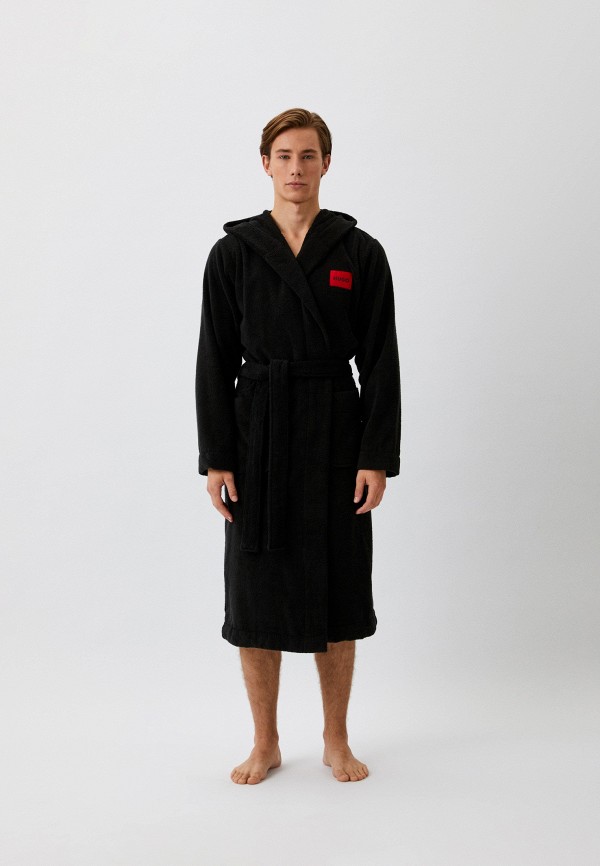 

Халат домашний Hugo, Черный, Terry Gown Hooded