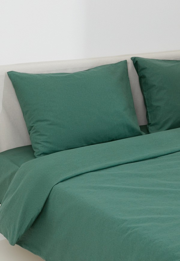 

Постельное белье Евро Lamoda Home, Зеленый, 200х220 см, 2*50х70 см.