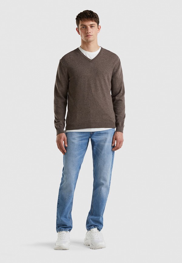 Пуловер United Colors of Benetton коричневый, размер 44, фото 2