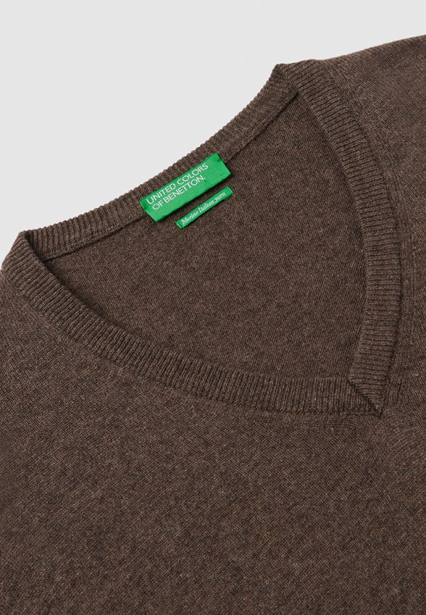 Пуловер United Colors of Benetton коричневый, размер 44, фото 4