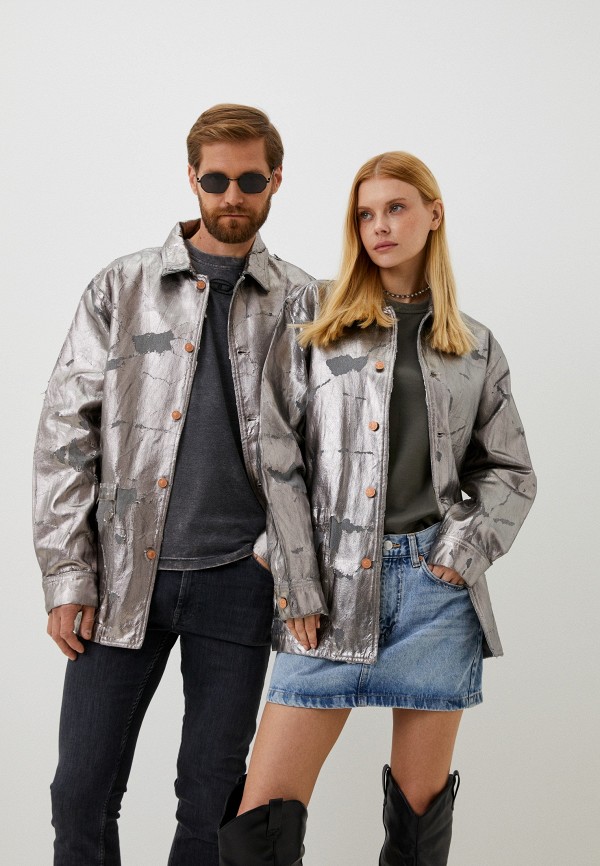 Куртка джинсовая Diesel серебрянного цвета