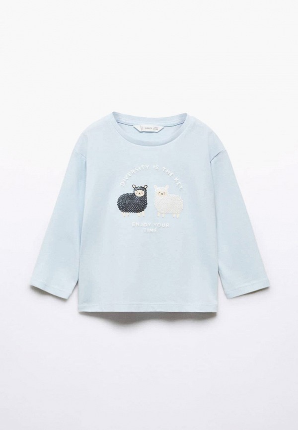 

Лонгслив Mango Kids, Голубой, PATO