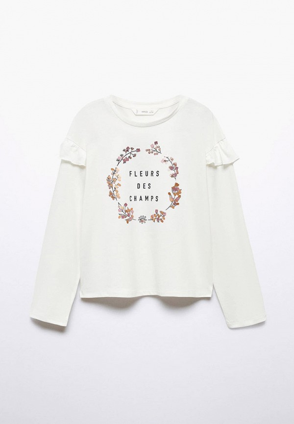 

Лонгслив Mango Kids, Белый, FLEURS