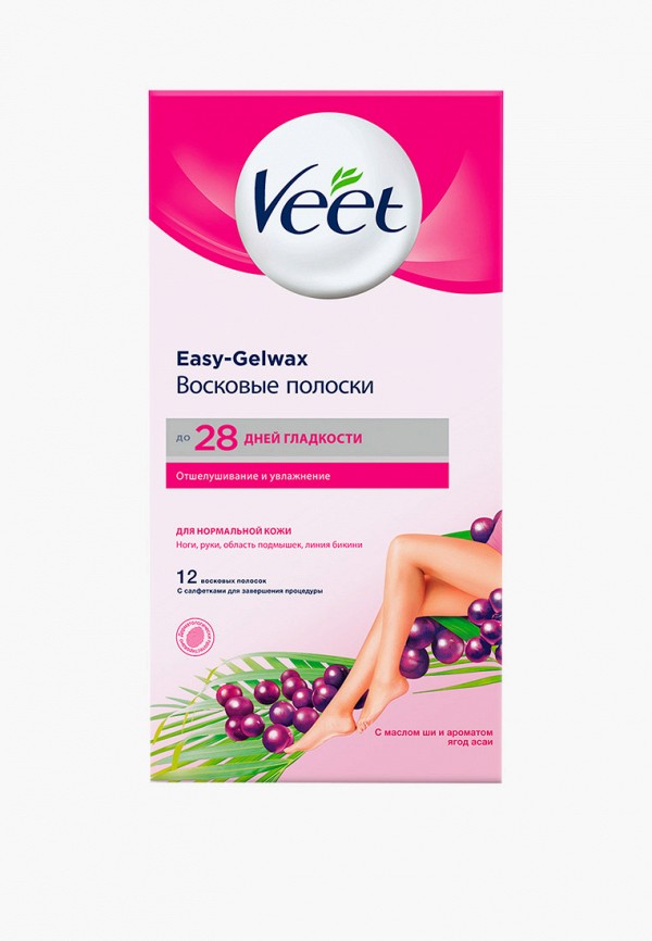 

Полоски для депиляции Veet, Прозрачный, восковые для нормальной кожи, 12 шт