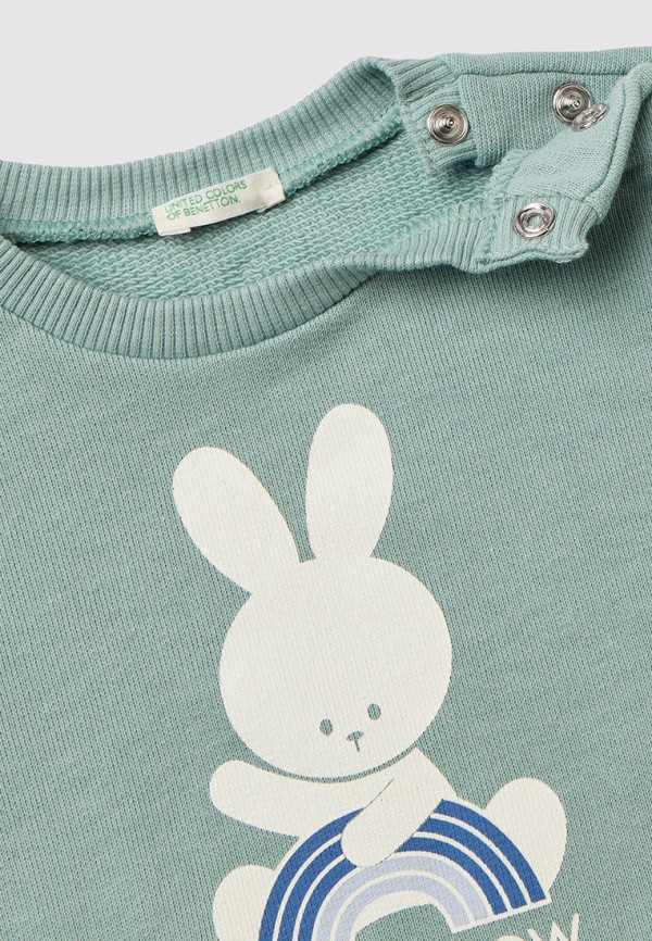 Свитшот United Colors of Benetton бирюзовый, размер 82, фото 2