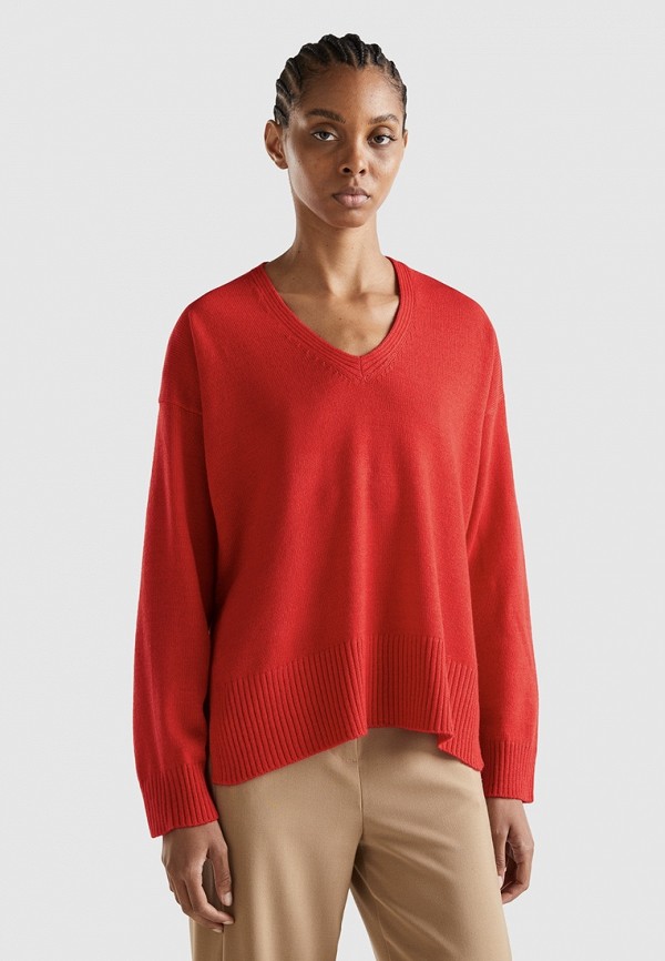 Пуловер United Colors of Benetton красного цвета