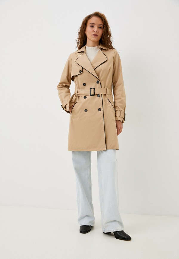 Плащ Naf Naf бежевый, размер 44, фото 2