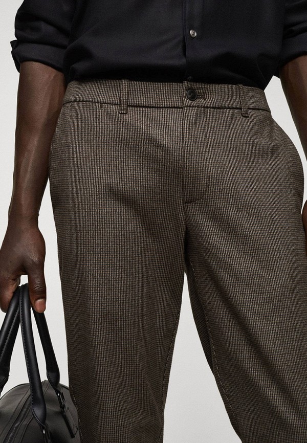 Брюки Mango Man коричневый, размер 42, фото 4