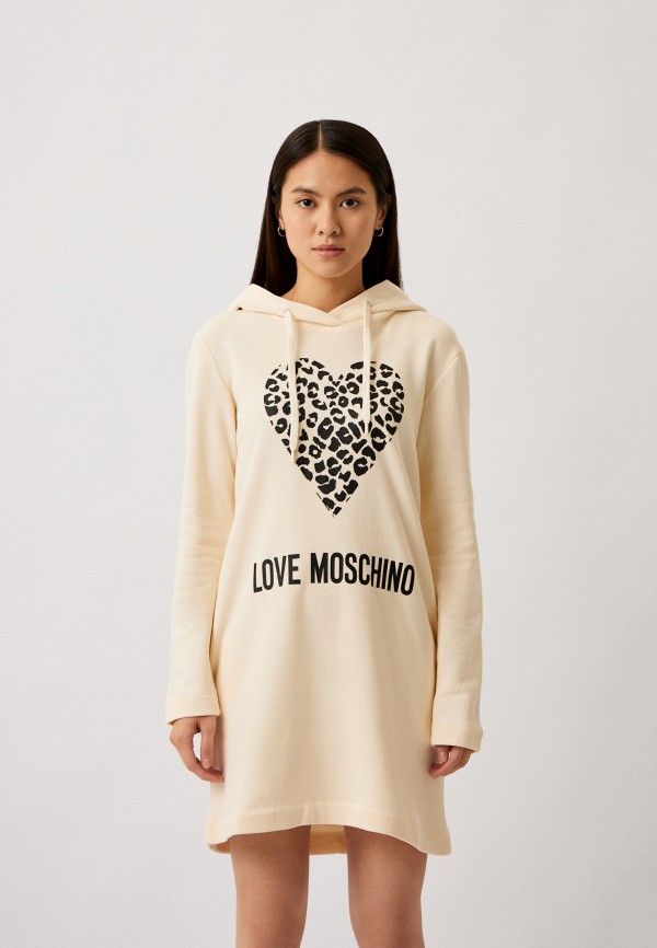 Платье Love Moschino бежевого цвета