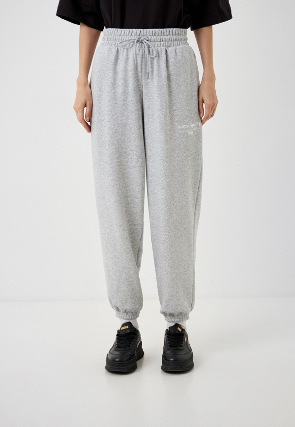 

Брюки спортивные PUMA, Серый, PUMA TEAM Sweatpants TR Light Gray Heath