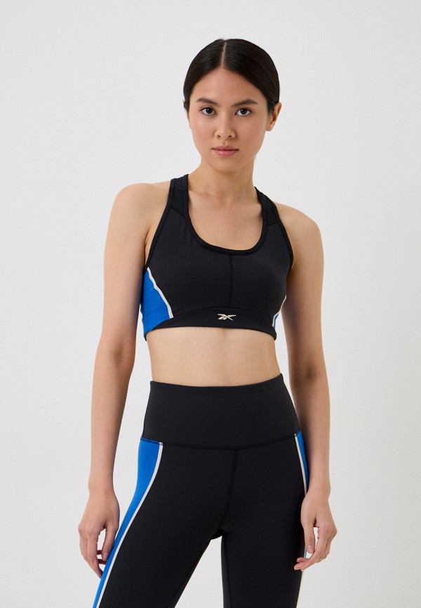 

Топ спортивный Reebok, Черный, LUX RACER PADDED BRA COLORBLOCKED