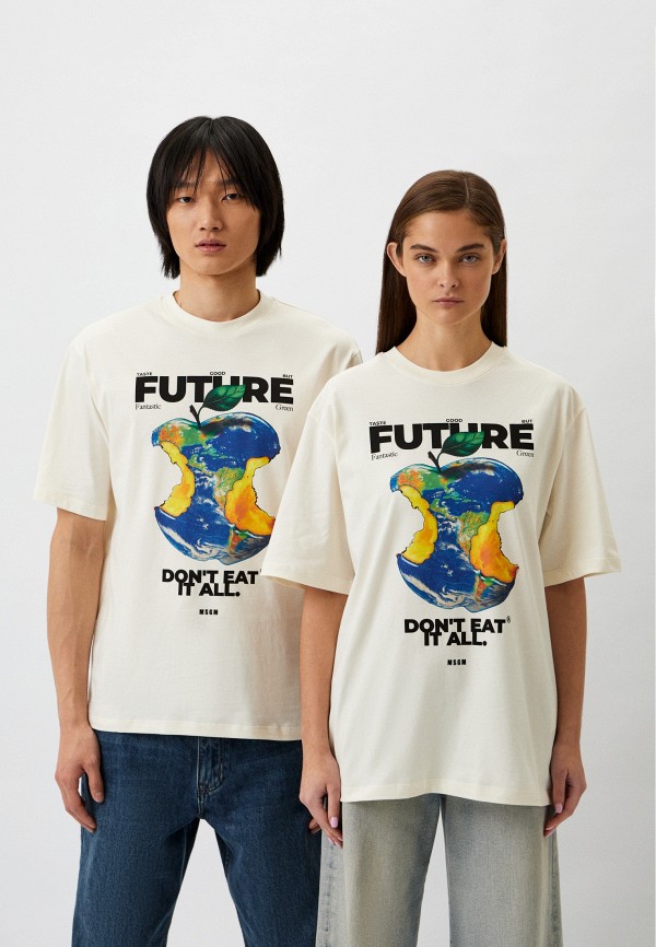 

Футболка MSGM, Бежевый, FANTASTIC GREEN