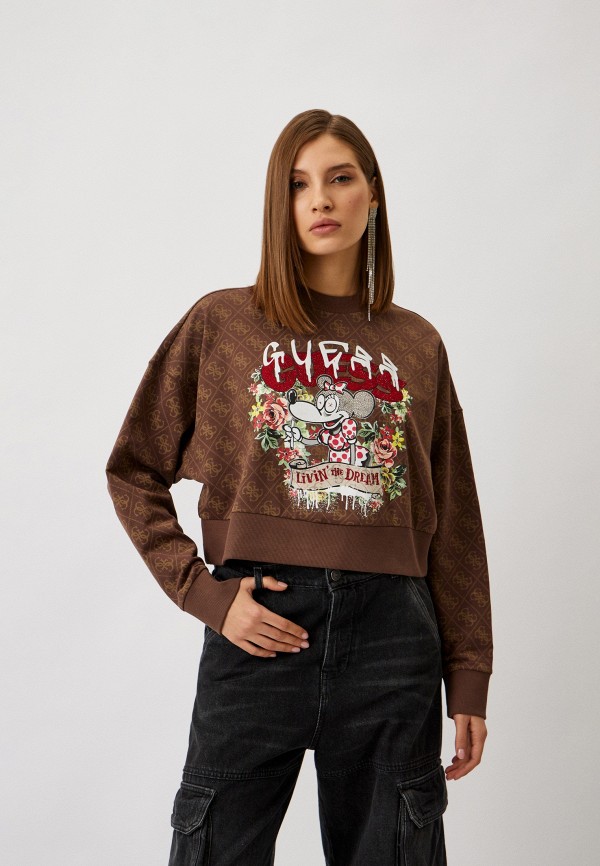 

Свитшот Guess, Коричневый, BANKSY CAPSULE