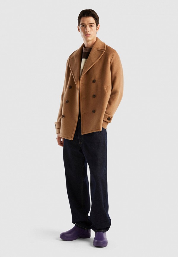 Полупальто United Colors of Benetton коричневый, размер 54, фото 2