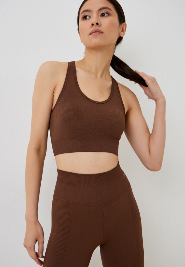 

Топ спортивный Nux, Коричневый, One By One Scoop Bra