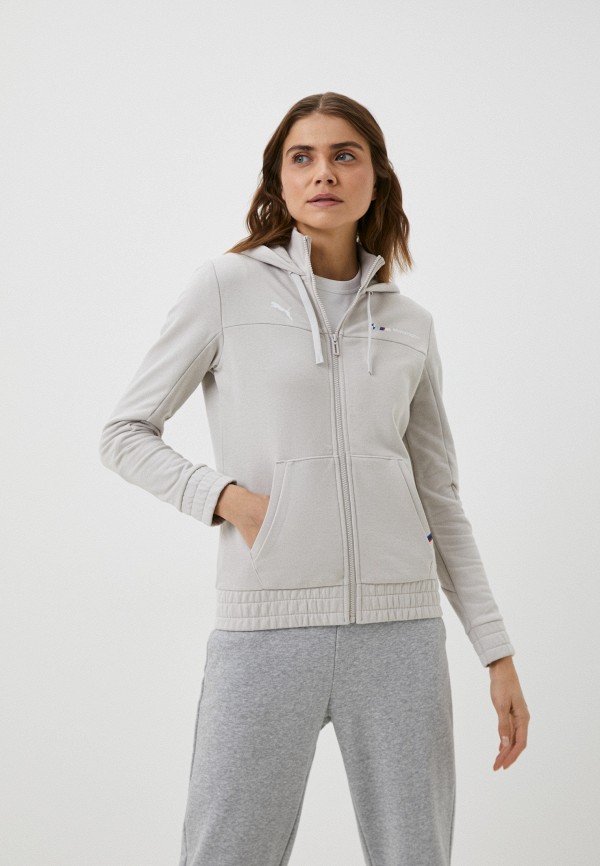 Толстовка PUMA BMW MMS WMN HDD Sweat Jacket Stone Gray