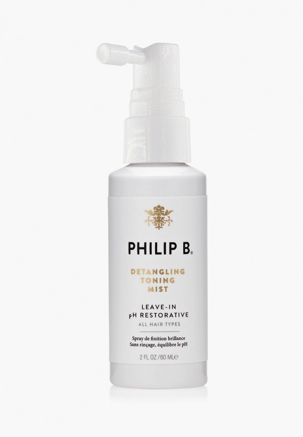 

Спрей для волос Philip B., Прозрачный, Спрей для волос Detangling Toning Mist для легкого расчесывания волос, 60 мл