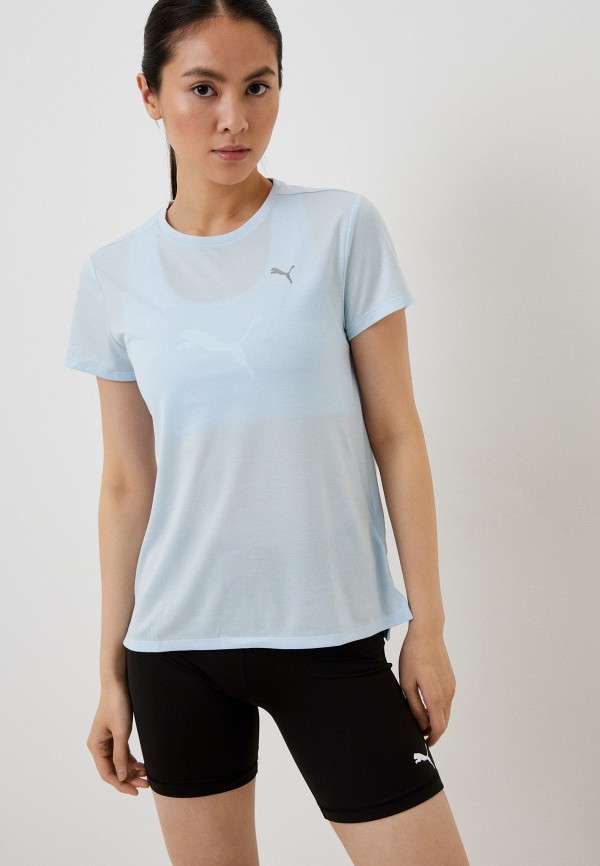 

Футболка спортивная PUMA, Голубой, RUN FAVORITE HEATHER SS TEE W Icy Blue H