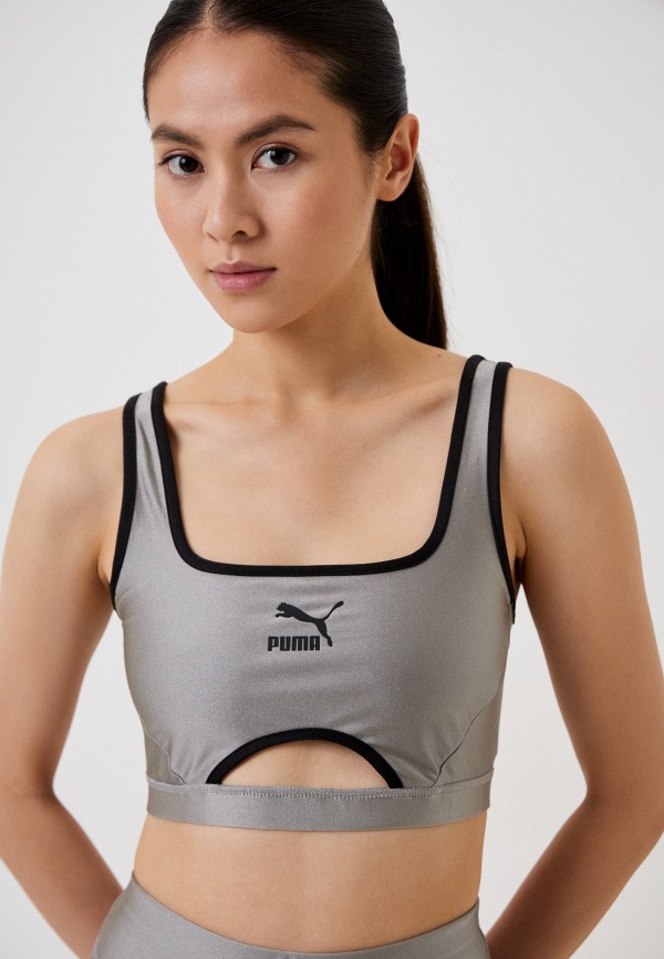 

Топ спортивный PUMA, Серый, DARE TO Crop Top Concrete Gray