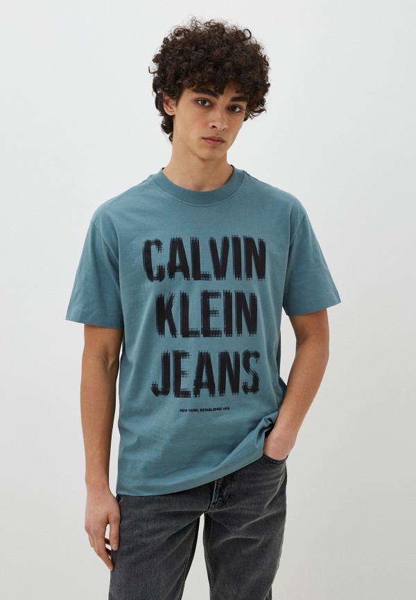 Футболка Calvin Klein Jeans бирюзового цвета