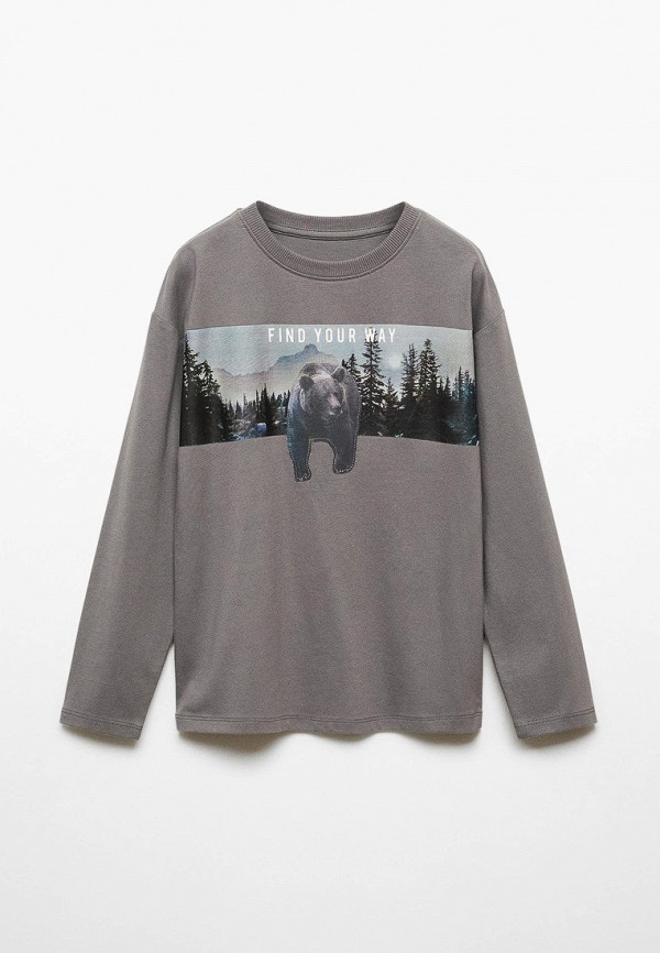 

Лонгслив Mango Kids, Серый, FOREST