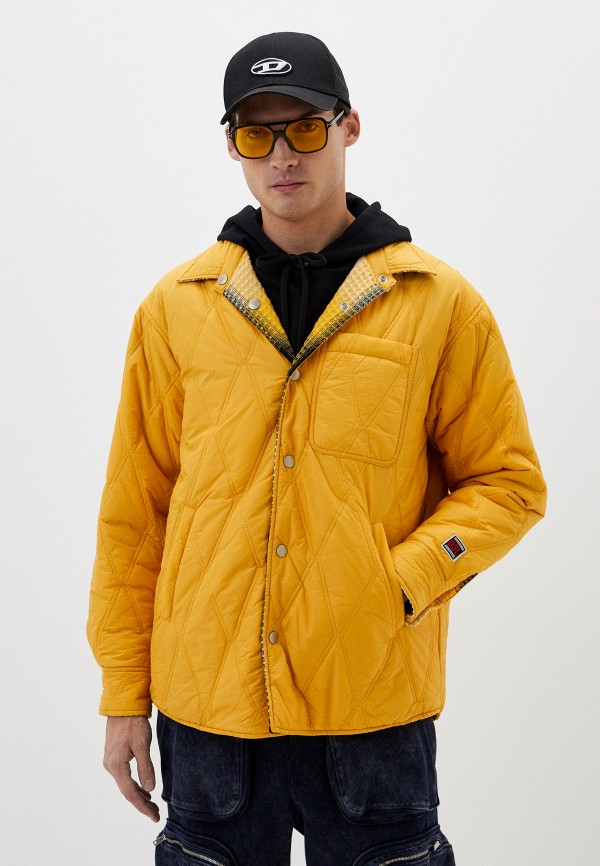 Куртка утепленная Diesel желтого цвета