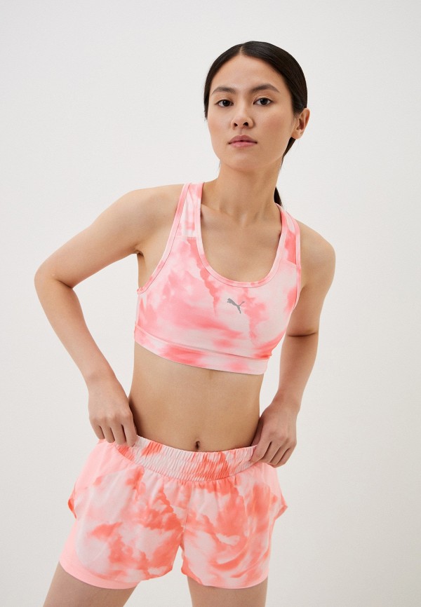 

Топ спортивный PUMA, Розовый, RUN 4KEEPS MID IMPACT AOP BRA Koral Ice