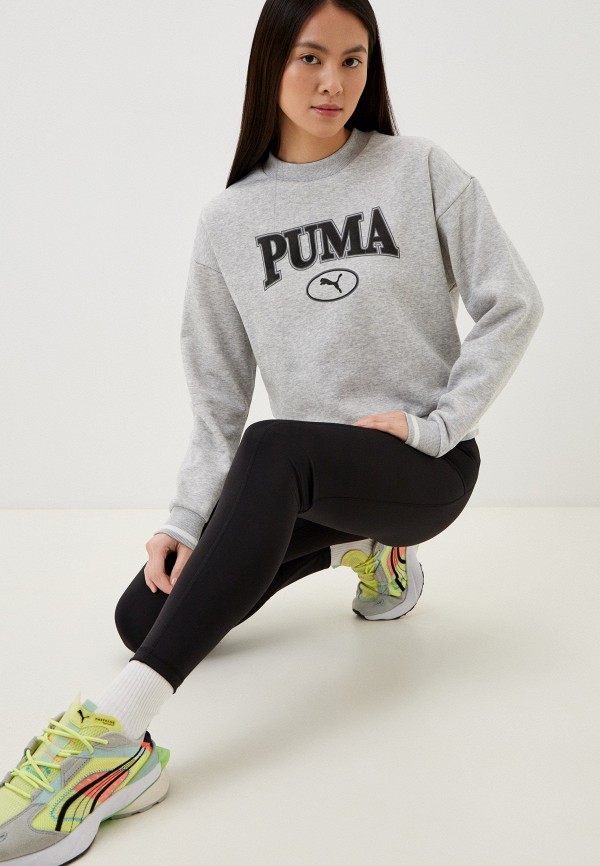 Свитшот PUMA PUMA SQUAD Crew FL Light Gray Heather