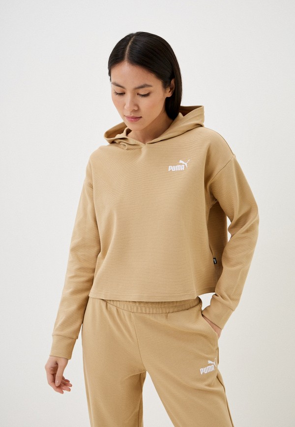 Худи PUMA ESS ELEVATED Cropped Hoodie Sand Dune