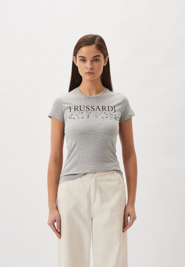 Футболка Trussardi Action серого цвета