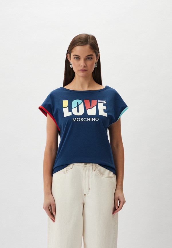 Футболка Love Moschino синего цвета